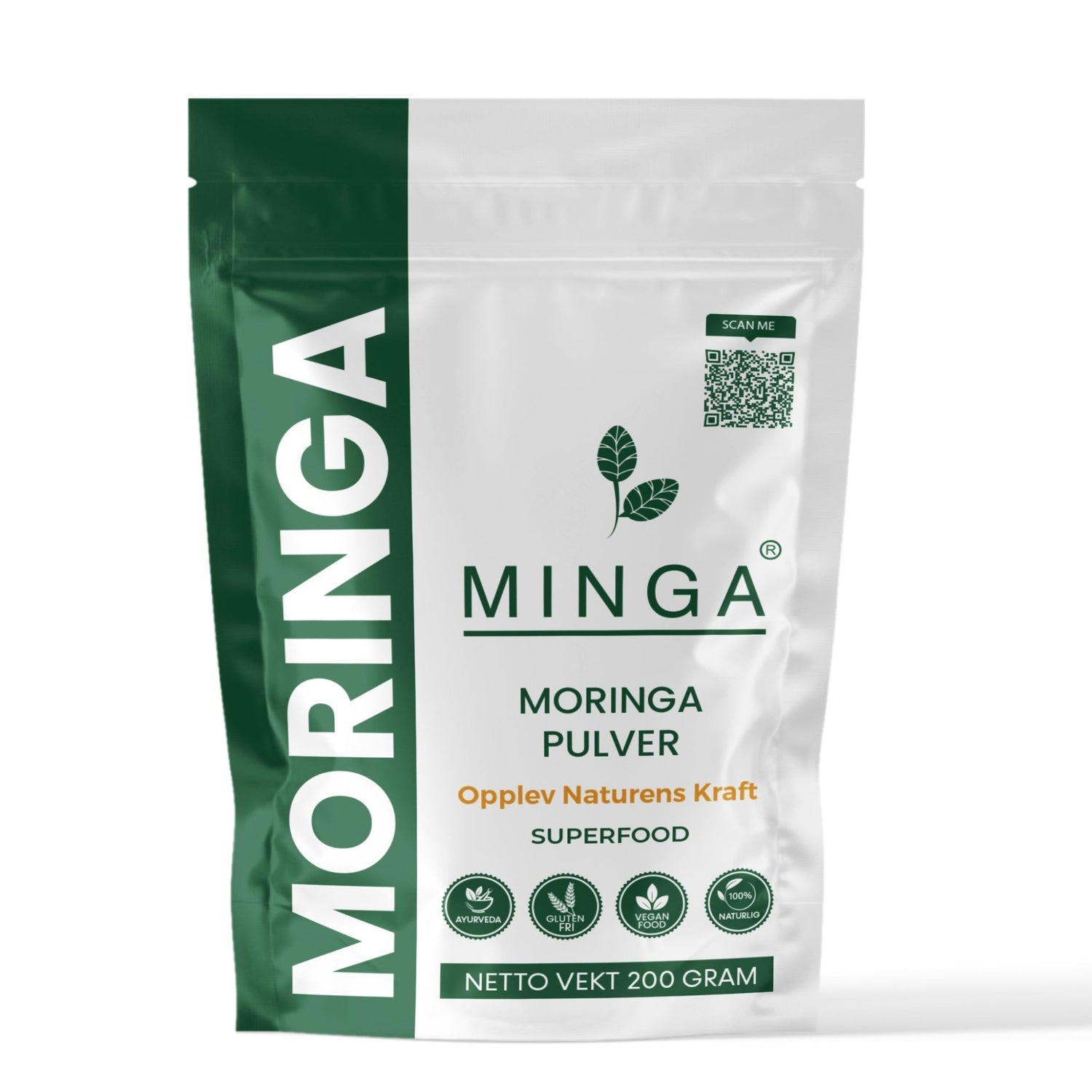 Moringa Pulver – Økologisk Dyrket - 200 g - MINGA