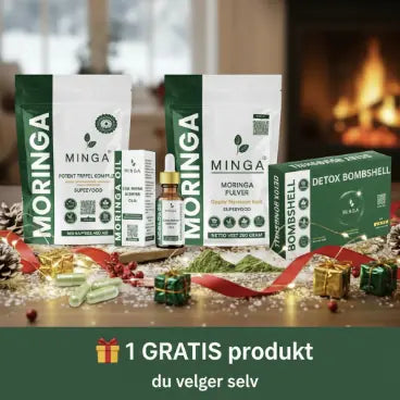 MINGA-produkter ved peisen – 1 gratis produkt