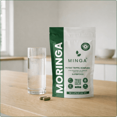 Moringa Kapsler - 3 MND. Forbruk - Premium Potent Trippel Kompleks - 180 Kapsler 650mg - Abonnement - MINGA